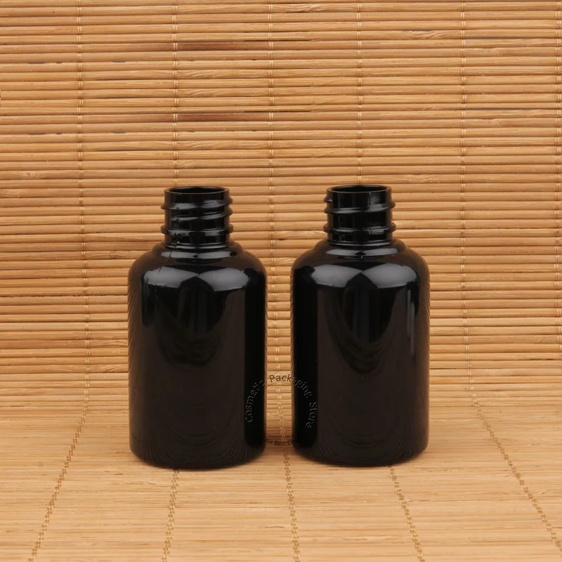 100 шт./лот оптовая продажа 50 мл черная пластиковая бутылка для лосьона 5/3 унций