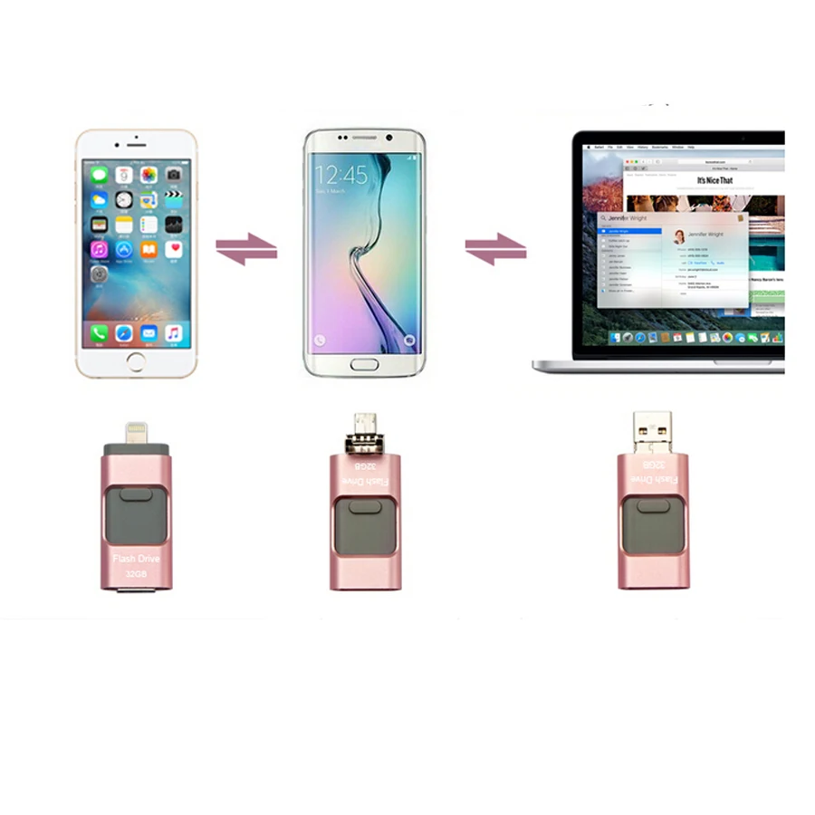 Новейший 3 в 1 OTG USB3.0 флеш-накопитель 32 Гб 64 Гб 128 Гб металлический флеш-накопитель для Apple Android и windows устройств PC/MAC компьютер