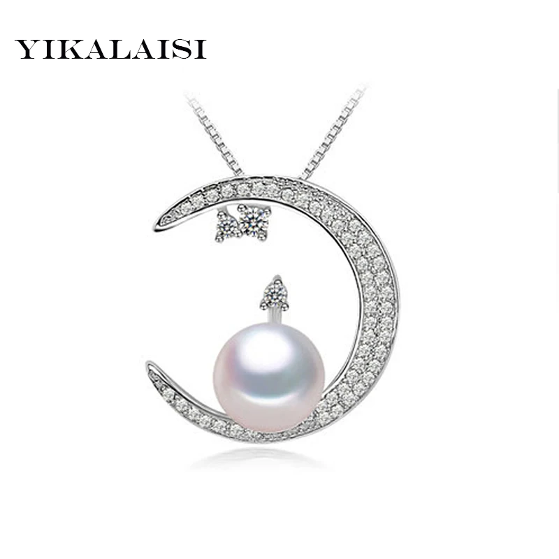 

Ювелирные изделия YIKALAISI из стерлингового серебра 925 пробы, новые ювелирные изделия из натурального пресноводного жемчуга 8-9 мм, подвески из ...