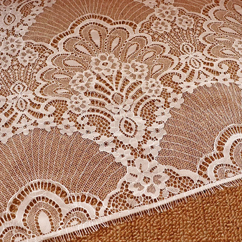 

3Meters 47cm Wide Black White Eyelashes Lace Trim Sewing Lace Fabric Womens Dress Clothing Accessories Lace Materials Underwear