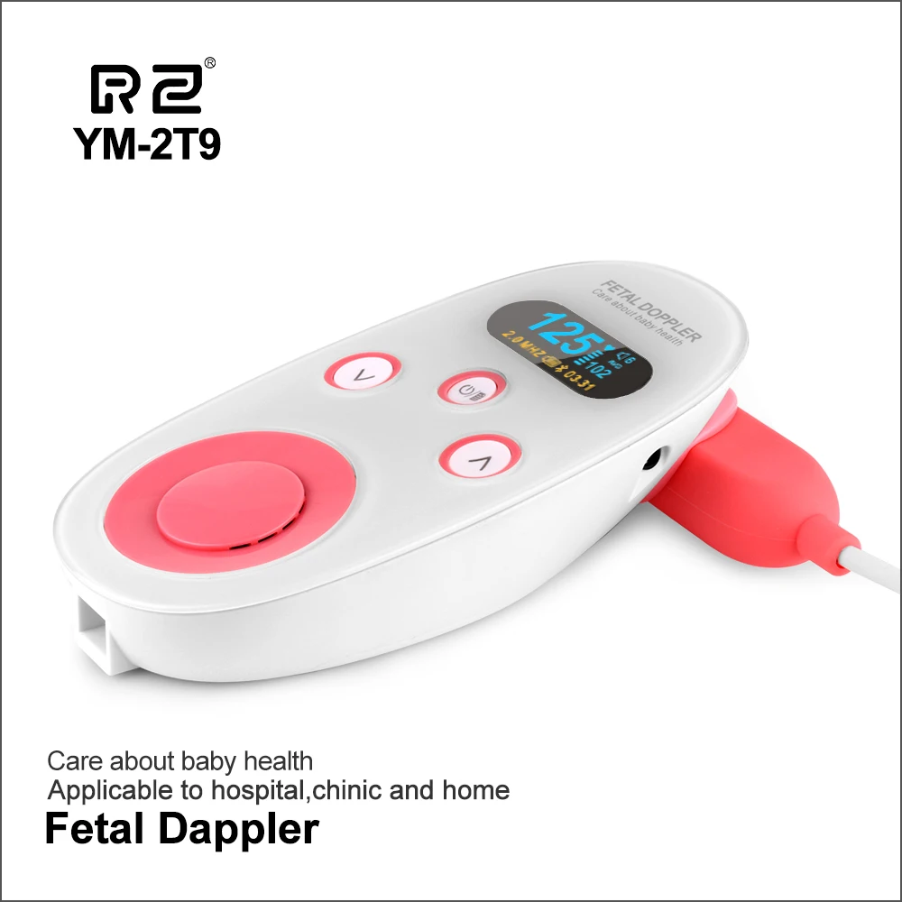 

RZ Digital Fetal Doppler Baby Ultrasound Sound Heartbeat Detector Monitor LED Digital Prenatal Pocket Fetal Doppler Stethoscope