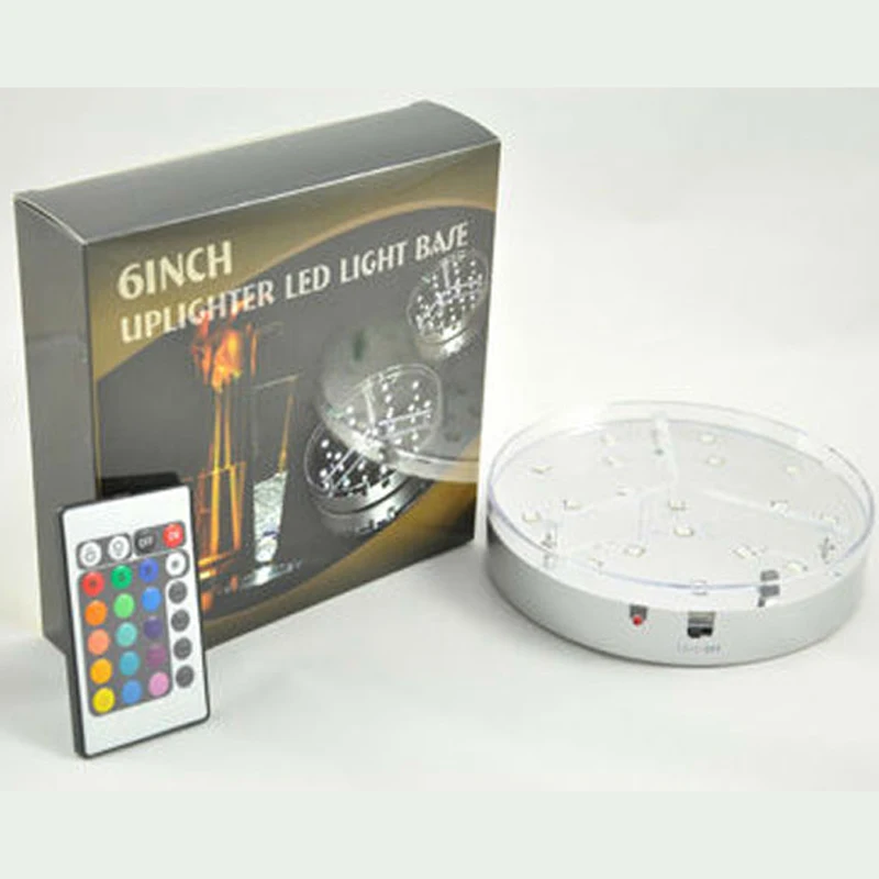 

6inch Led Wedding Centerpieces Light Base RGB Multi Colors with Remote Controller for Home Garden Under Table vase Light