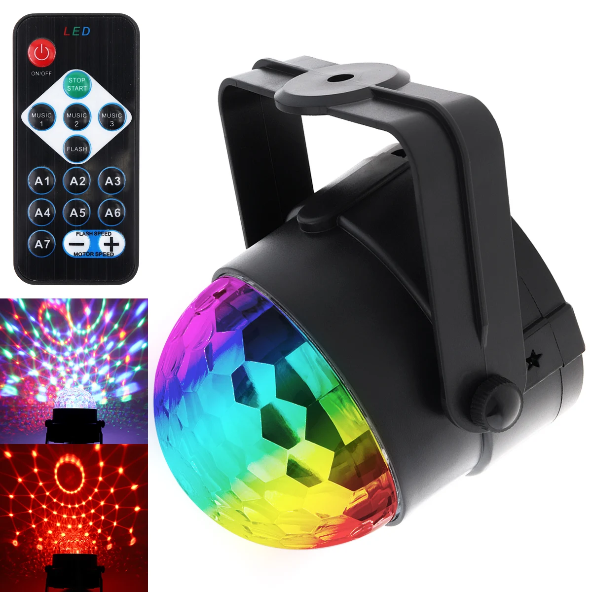 Светодиодный сценический светильник RGB с дистанционным управлением 3 Вт со