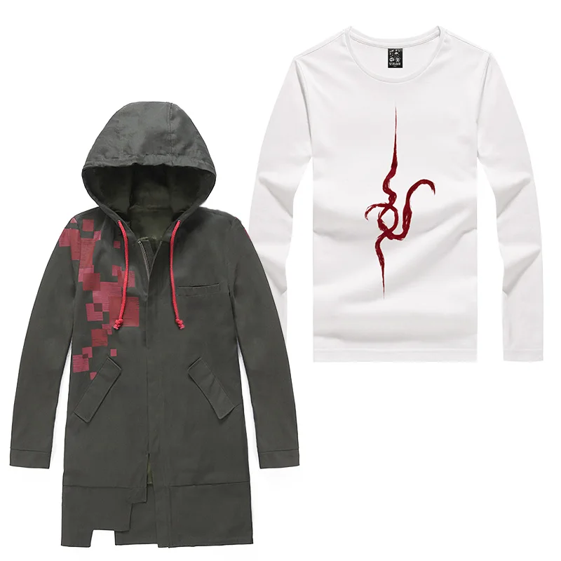 

Super Danganronpa 2 Nagito Komaeda Nagito Men Hoodies Army Green Color Jacket Cosplay Costume T shirt Clothing Party Performance