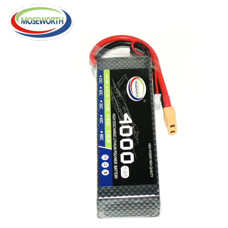 MOSEWORTH RC LiPo батарея 7 4 V 4000 mAh 30C 2 S для самолет вертолет Квадрокоптер Дрон литий