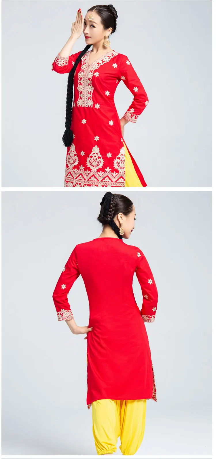 India Sarees Traditional Woman Yoga Costume Cotton Embroidery Top Scarf