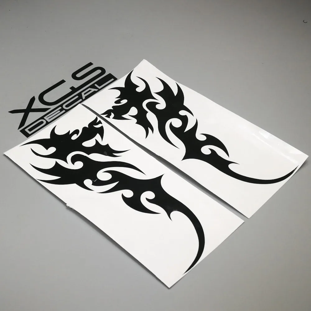 

XGS DECAL Car Styling Vinyl Cut Decals A Pair of Symbol Flame Dragons Waterproof Outdoor Helmet Vehicle Stickers
