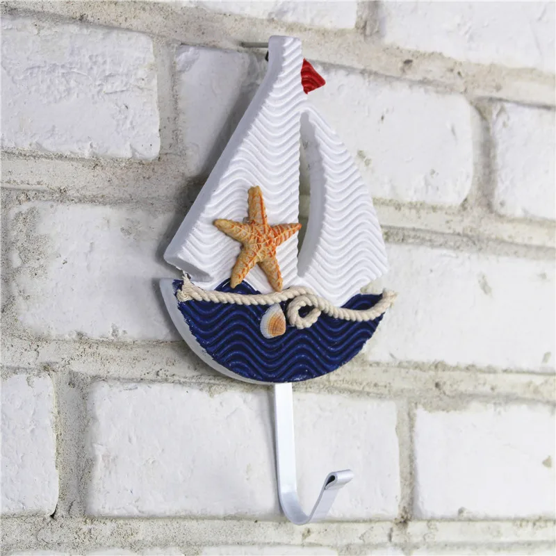 Креативные деревянные шлепанцы крючки для хранения в морском стиле