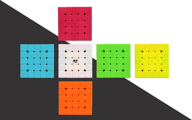 Qiyi Magic Cube 5x5x5 5x5 Профессиональный скоростной куб 62 мм наклейка/наклейка меньше белый/черный пазл красочные игрушки для детей и взрослых