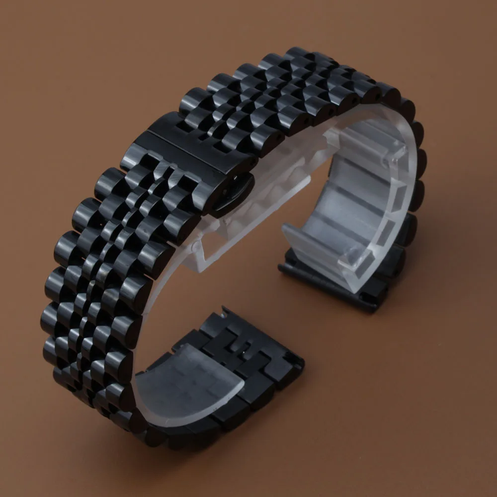 Новое поступление 2017 Ремешки для наручных часов из черной нержавеющей стали 7