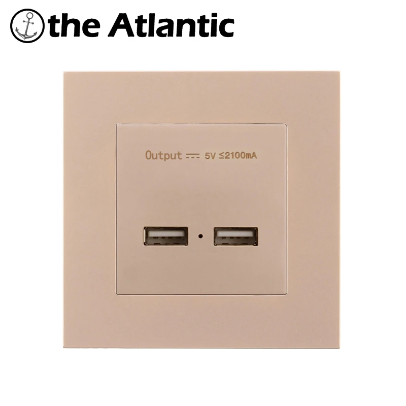 

Dual USB Outlet Port 5V 2.1A Wall Charger Adapter 16A Socket Power Outlet EU France Standard LED Indicator PC Plastic Panel