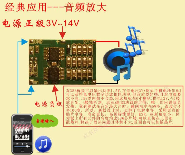 DC 3V 12V 5V 6V 9V Dual LM386 BTL мост аудио усилитель мощности плата модуля Выходная мощность: