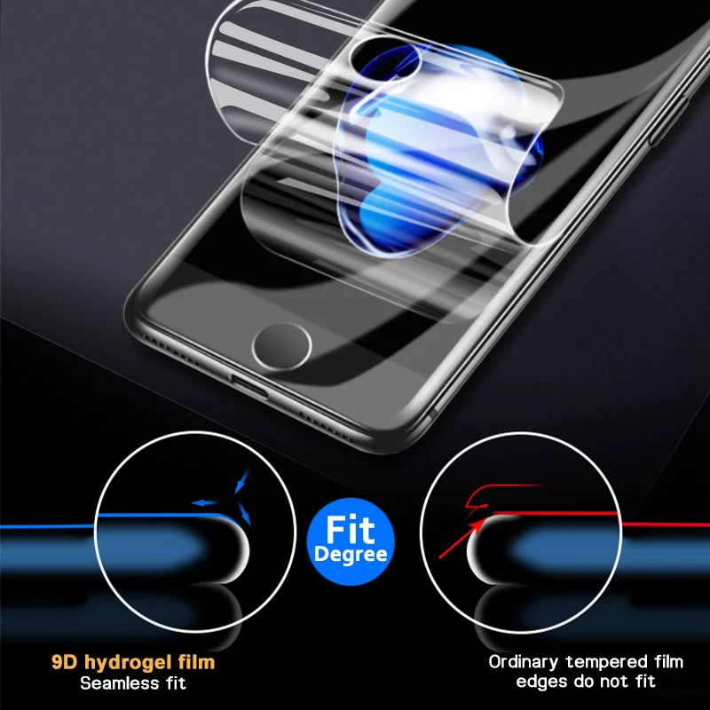 9D полное покрытие Гидрогелевая пленка для iPhone 6 6S 7 8 Plus X 10 XS мягкая защитная экрана