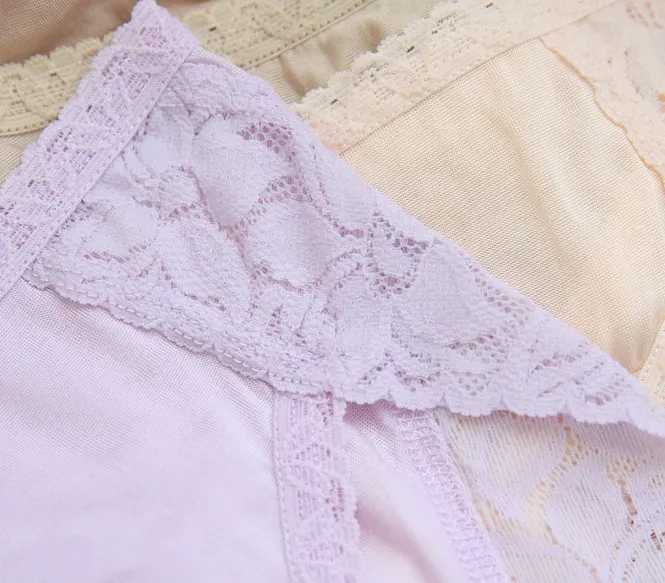 

4 PACK 100% Silk Women's Lace Panties Briefs Underwear Lingerie M L XL SG007