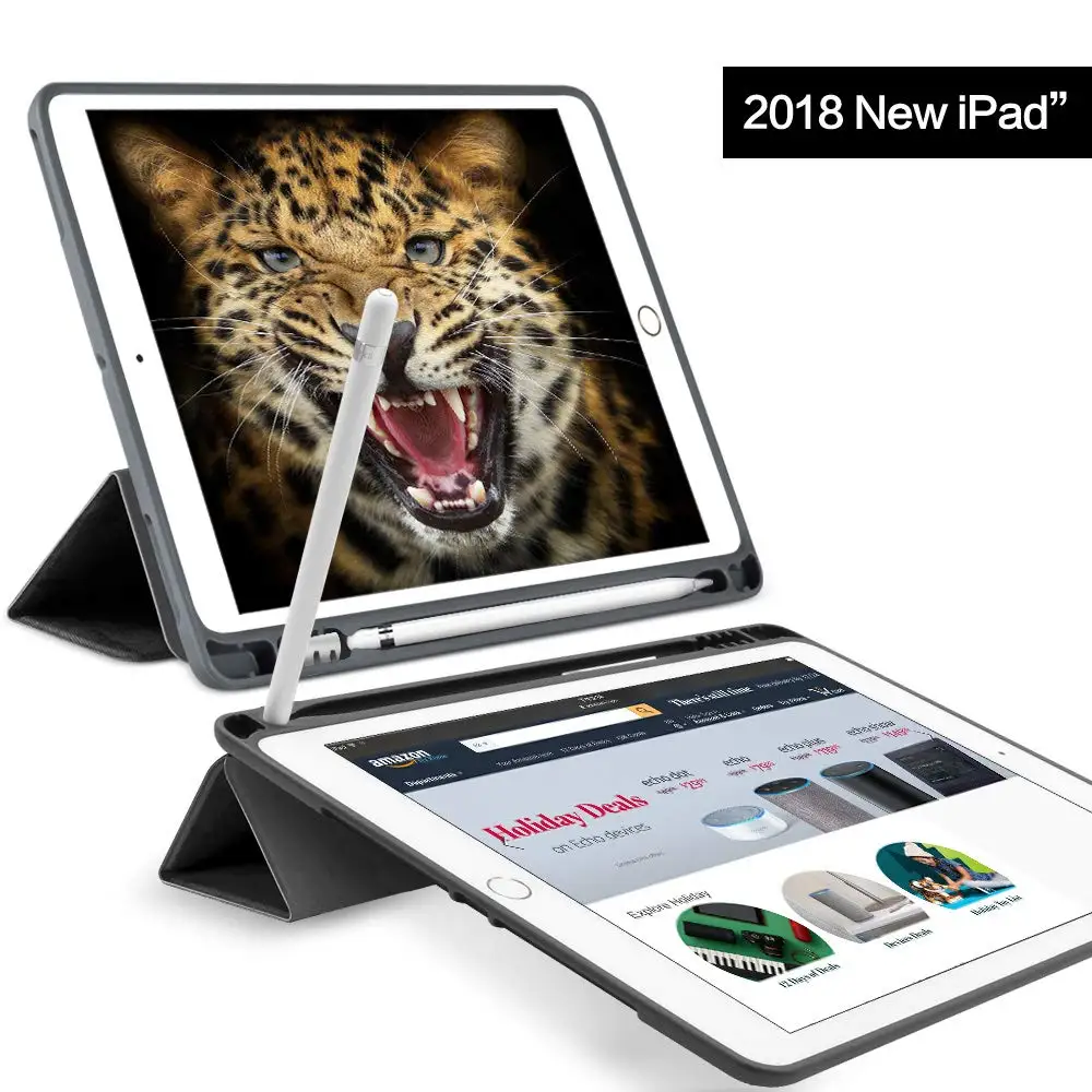 Чехол для нового iPad 9,7 дюйма чехол с карандашом-держателем Умный Магнитный ТПУ силиконовый чехол для iPad 5-го 6-го поколения Funda