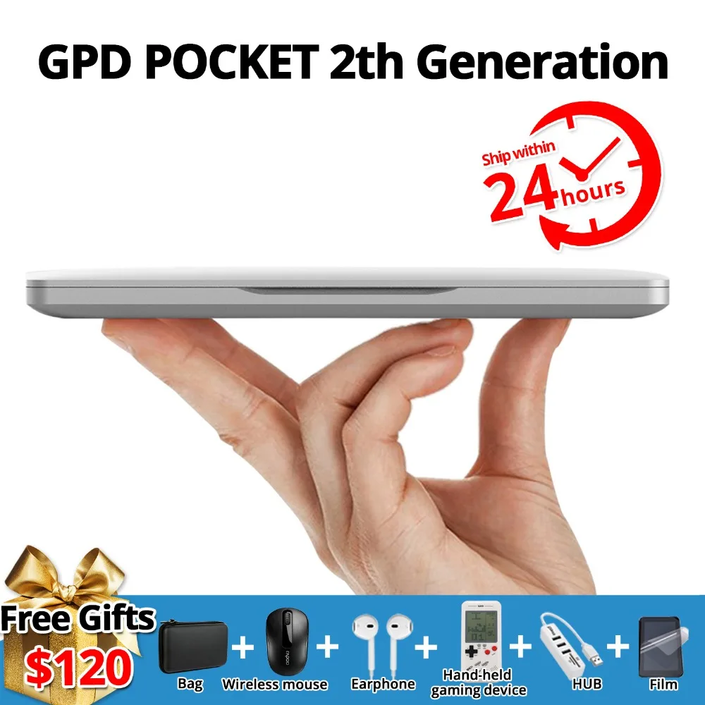 Оригинальный портативный мини-ноутбук GPD Pocket 2 pocket2 7 дюймов в алюминиевом корпусе
