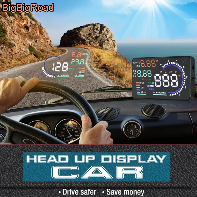 Автомобильный проектор BigBigRoad OBD2 EUOBD лобовое стекло с дисплеем для Gmc Acadia Yukon Sierra 1500