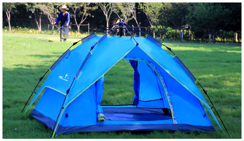 FLYTOP, двухслойная палатка для кемпинга, беседка, для улицы, 3-4 человека, автоматические палатки, зима, 4 сезона, для рыбалки, семейные, вечерние, туристические палатки