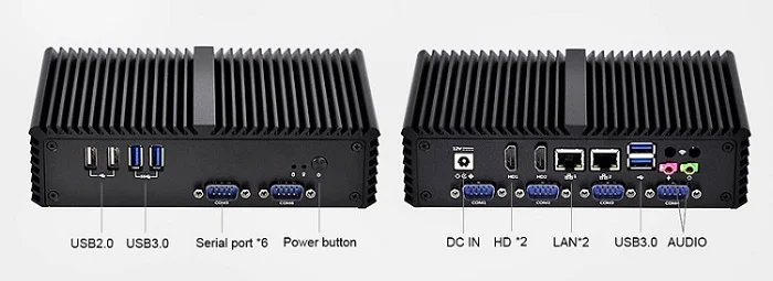 Qotom OEM Мини ПК Q350PY с процессором Core i5, двойной Lan, 6* USB несколько последовательных портов RS485 VGA 11,5 Вт безвентиляторный X86 POS Компьютер