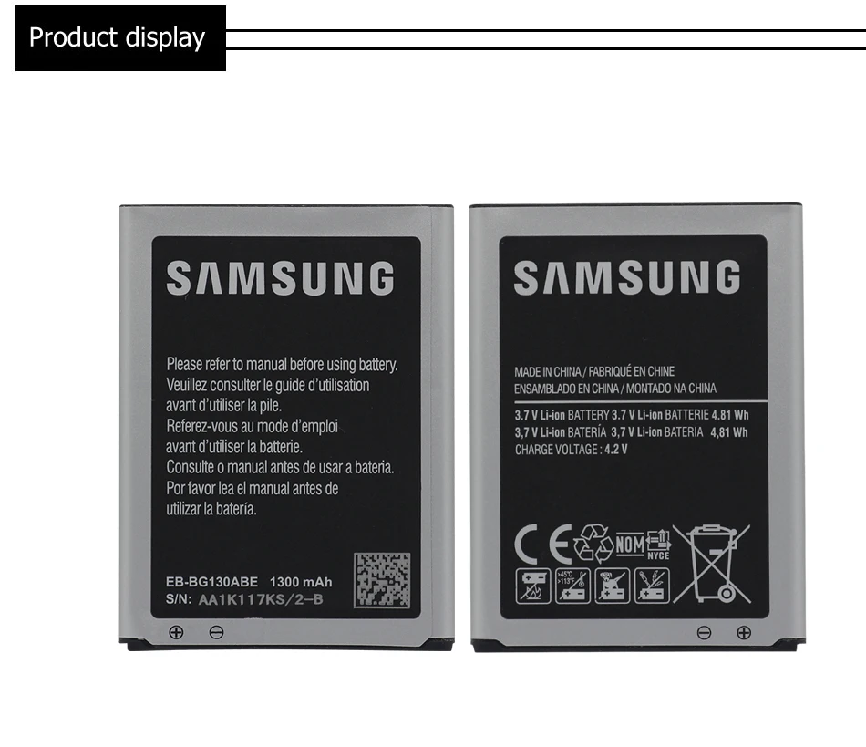 Samsung телефон батарея EB-BG130ABE 1300 мАч для samsung Galaxy Star 2 G130 G130E G130H G130HN G130BU/DS батареи