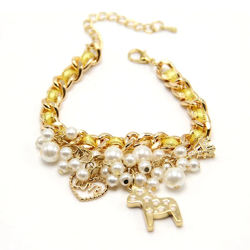 Милый домик и Эйфелева башня в Корейском стиле подвески жемчужные браслеты |