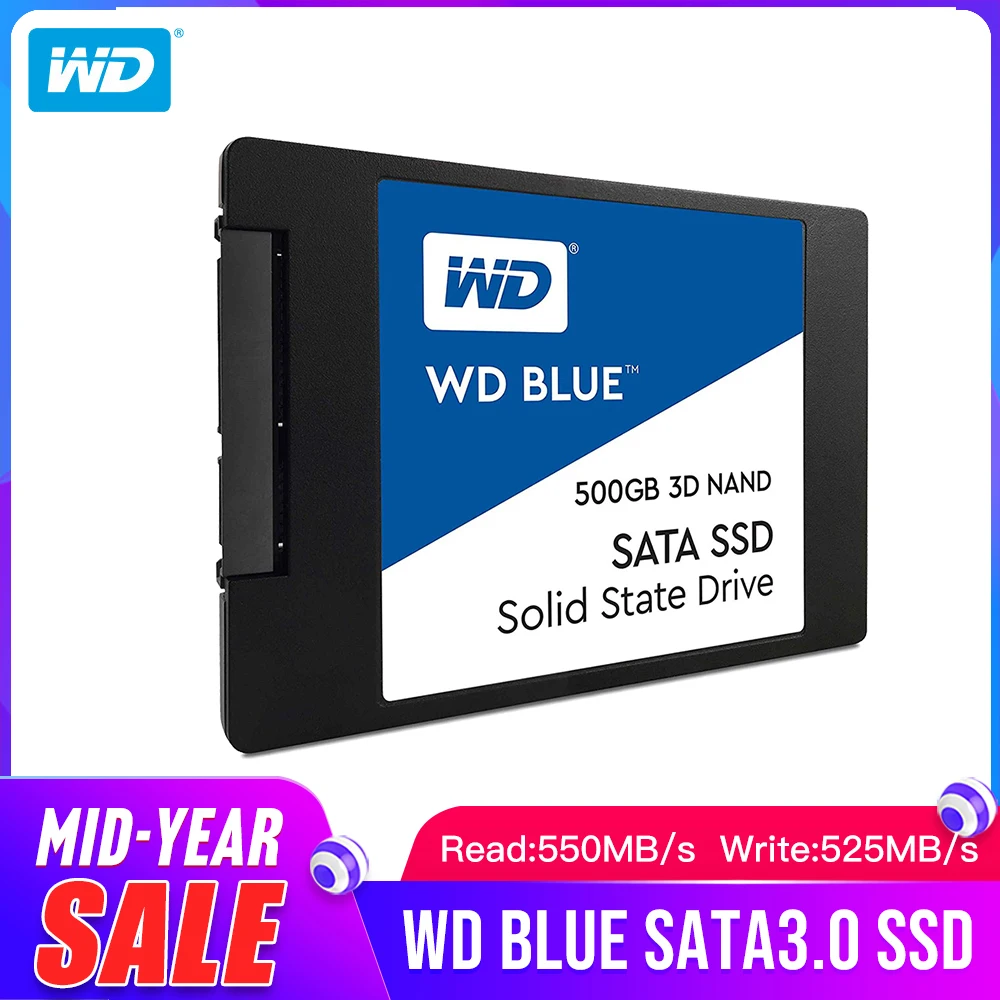 Твердотельный диск Western Digital WD Blue SSD Внутренний твердотельный 250 ГБ SATA 6 Гбит/с 2 5