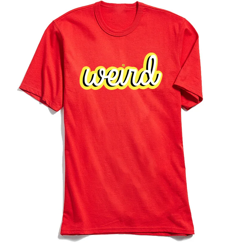 Stay Weird Guys Футболка 100% хлопок топ футболки для мужчин короткий рукав с буквенным