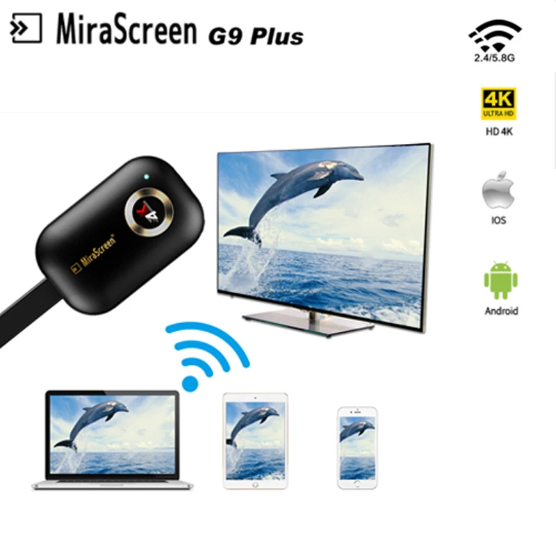 Mirascreen G9 Plus 2 4G/5G 4K Wifi адаптер HDMI совместимый приемник Miracast Airplay DLNA для Android