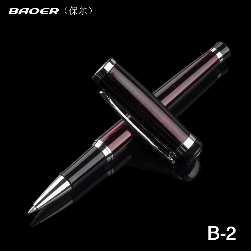 Шариковая ручка для офиса Baoer 508 красное вино средний наконечник школьные
