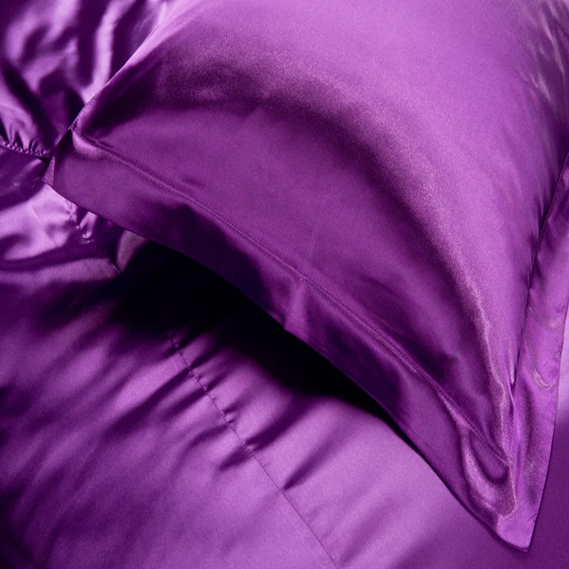 Комплект постельного белья фиолетового и цвета из 100% искусственного шелка