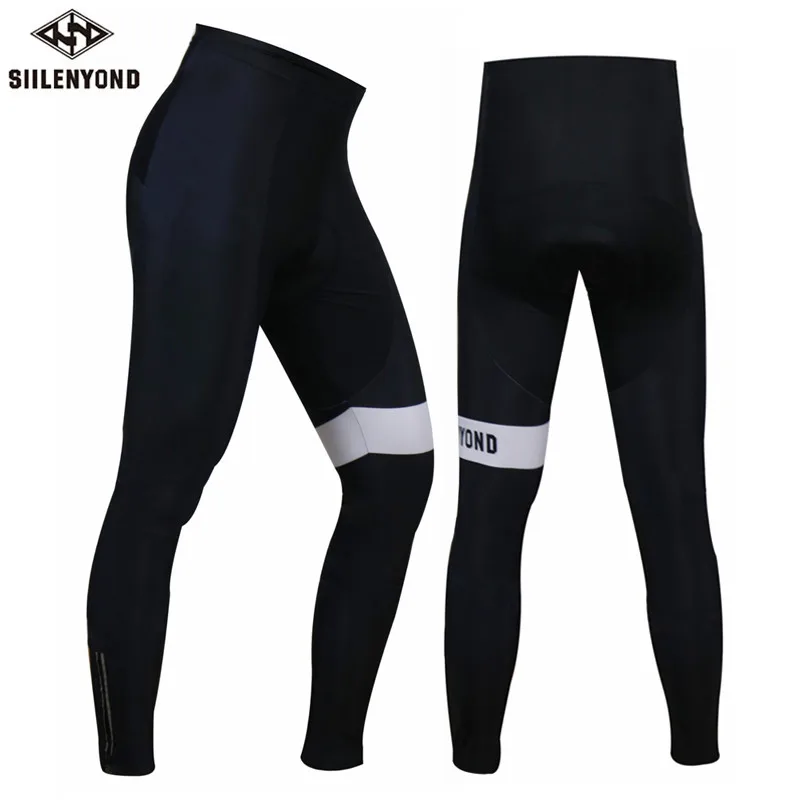 one piece pant Siilenyond велошорты зима Coolmax с 3D гелевой подкладкой для мужчин MTB велосипед плотные теплые велосипедные штаны - Цвет: one piece pant