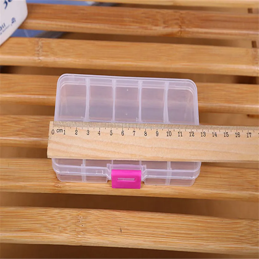 Регулируемый пластиковый органайзер для ногтей с 10 отделениями|jewelry tool box|box