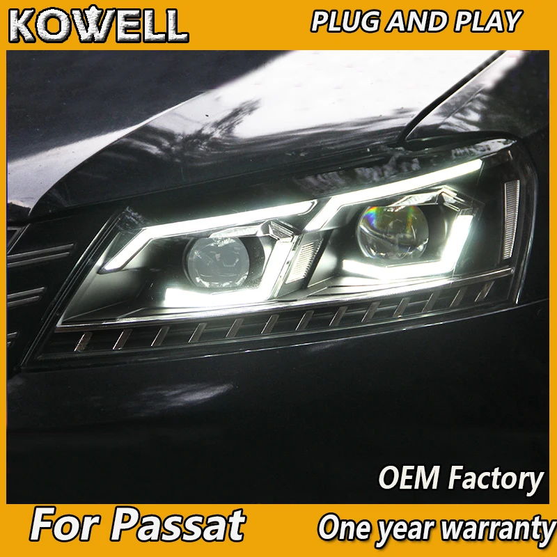KOWELL Car Styling for VW Passat B7 US Verson 2012-2016 Headlight For DRL D2H dynamic turn signal Hid Bi Xe | Автомобили и