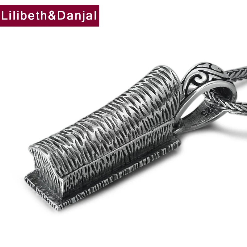 Колье для мужчин "Креативный гроб для удачи" с письменным подвесом из 100% серебра 925 пробы P20.