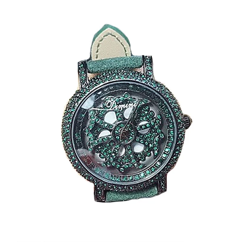 Дропшиппинг Tide Брендовые женские часы с вращающимся циферблатом со стразами и