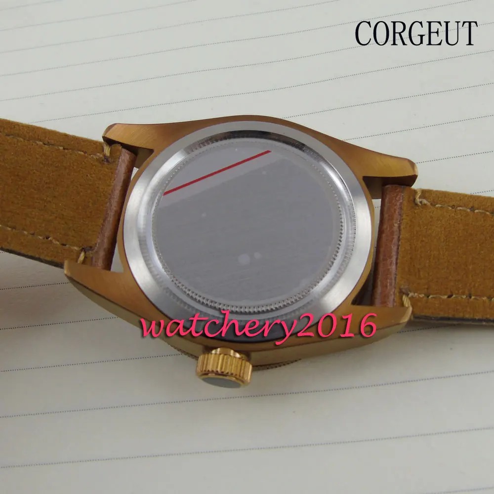 Мужские наручные часы miyota роскошный брендовый чехол с бронзовым покрытием и