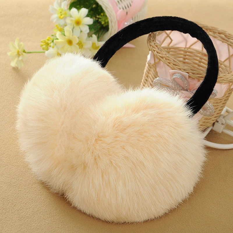 Новый натуральный мех кролика. Плюшевые наушники для защиты ушей. Милые мужчин и