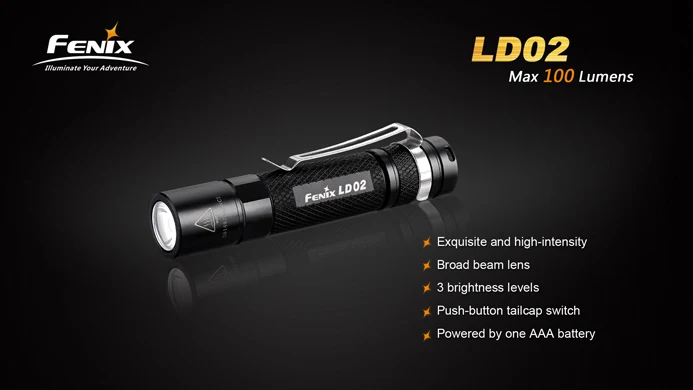Черный светодиодный фонарик Fenix LD02 Cree XP E2 AAA|aaa led flashlight|led flashlighta flashlight |