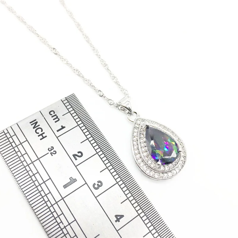 Женский комплект из колье и серёг серебра 925 пробы|jewelry sets wedding|silver jewelry setjewelry |