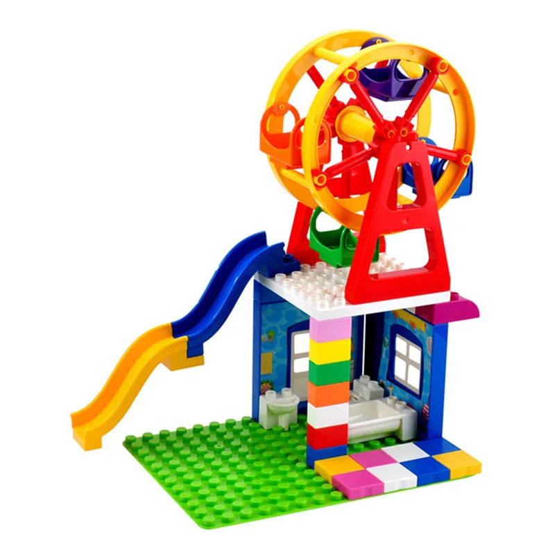 Строительные блоки для парка развлечений 75 шт. совместимые с legoe duplue запчасти