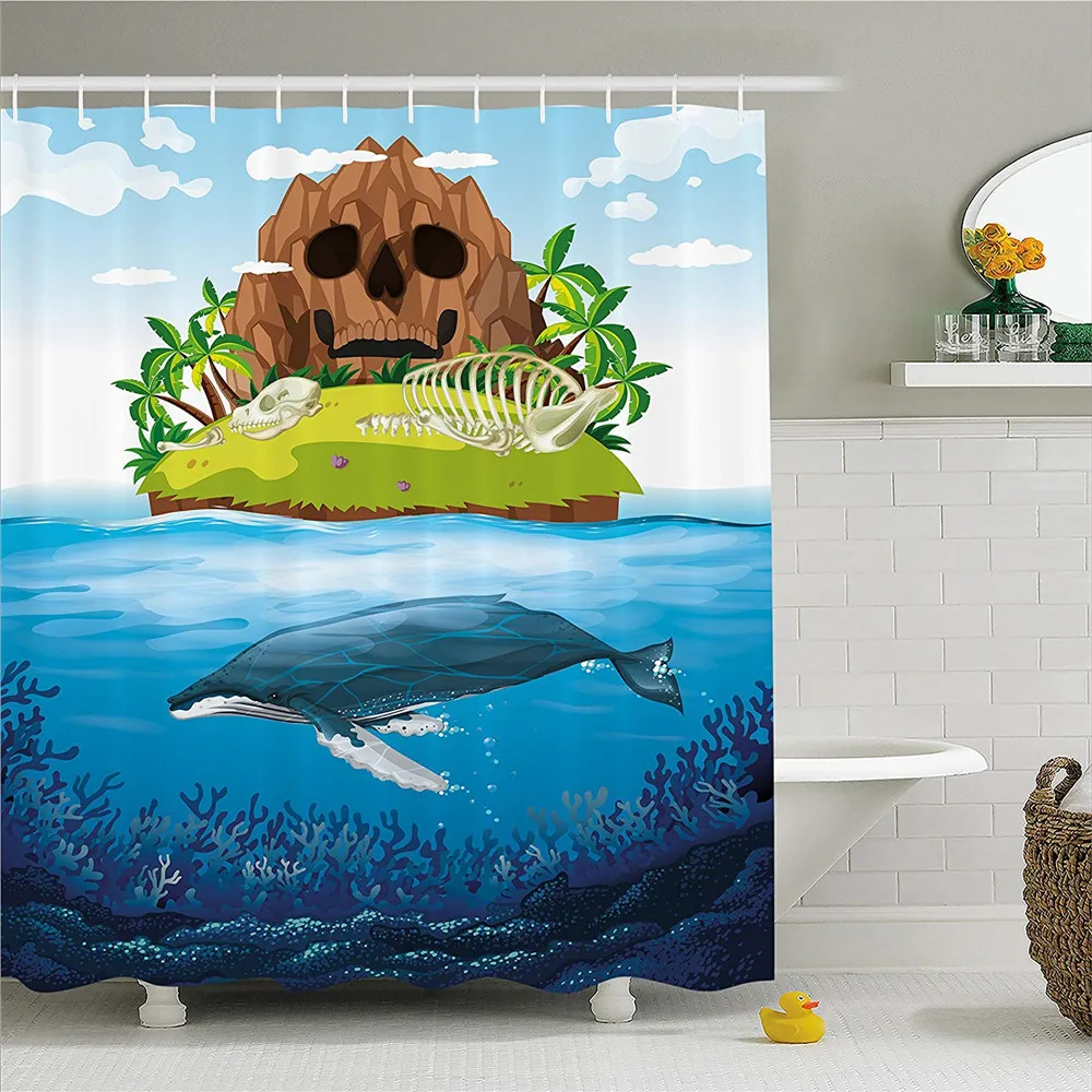 Декоративный КИТ занавеска для душа от LIBIN огромный ныряя в океане радужной