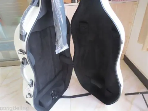 

white composite carbon fiber cello hard case 3/4 w/ wheells