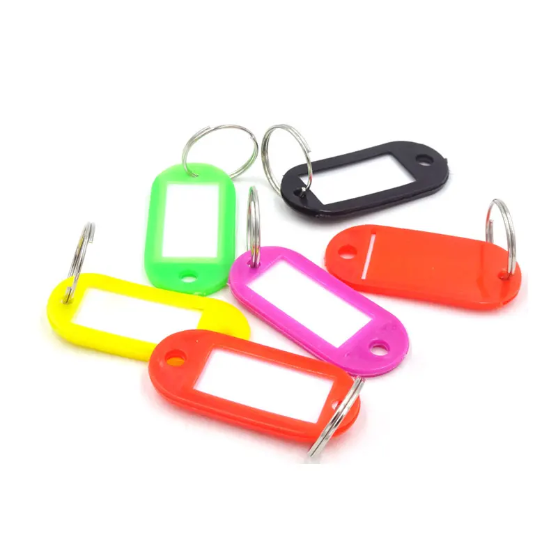 15Pcs Plastic Keychain Blanks Key Ring Diy Name Tags For Baggage Paper Insert Luggage Mix Color Chain Accessories YSK-1 | Украшения и