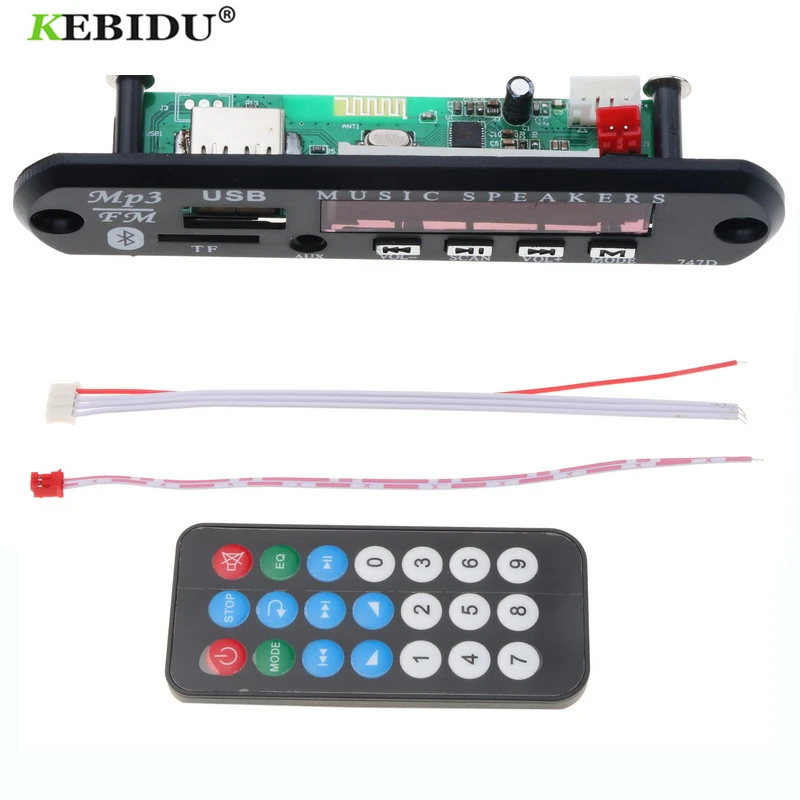 MP3 WMA декодер kebidu плата аудиомодуля с Bluetooth Беспроводная USB TF FM радио 5 В 12 для