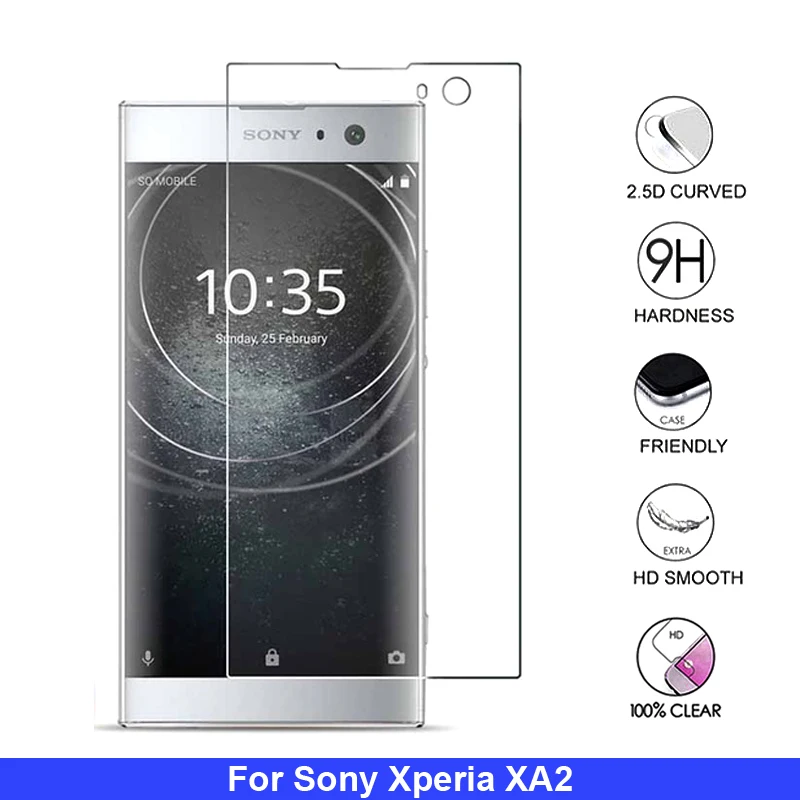 2 шт для Sony Xperia XA2 закаленное стекло 9H 2.5D Премиум Защитная пленка экрана H3113 H3123 H3133