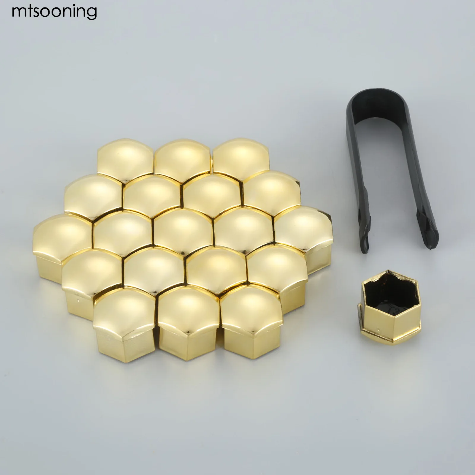 17mm gold 20 шт. Универсальный антикоррозийной 17/19/21 мм хром золото Глянцевая автоматической обрезки шин колеса для болтов и гаек болт защиты крышки - Название цвета: 17mm gold