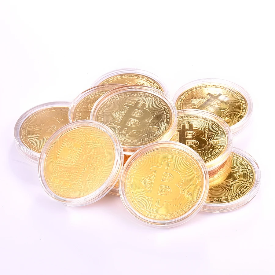 10 шт./компл. оптовая продажа Биткойн позолоченная монета вызов монеты с