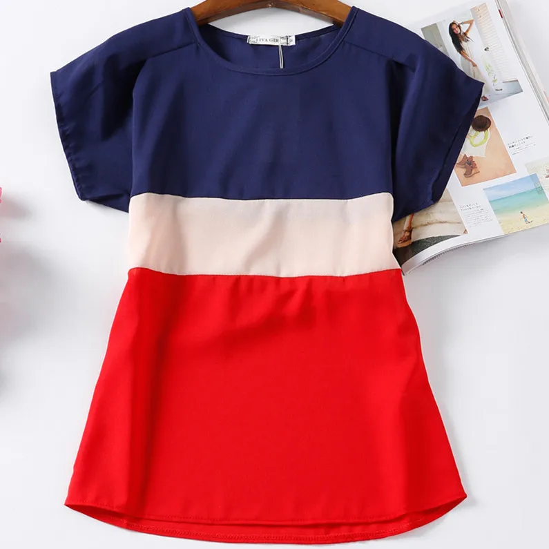 Летние женские топы блузка рубашка шифоновая Размеры S XXXL Повседневная женская