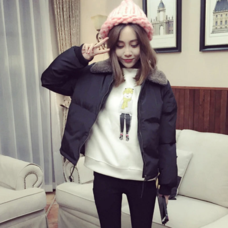 Bigsweety Новые поступления короткие куртка на подкладке из хлопка Для женщин теплая