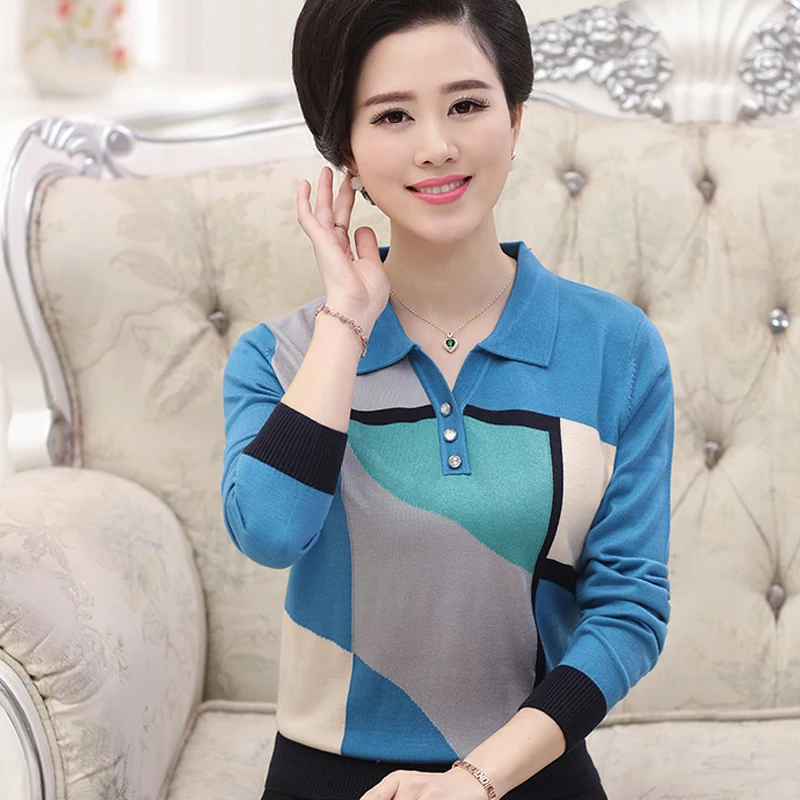 Женский свитер с длинным рукавом и отложным воротником 9 цветов вязаный джемпер